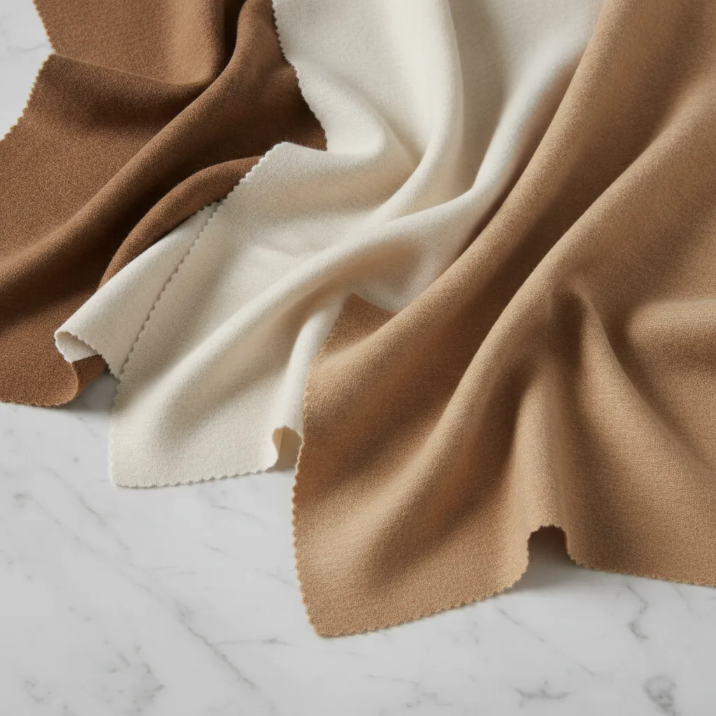 Luxurious silk fabric in camel tone